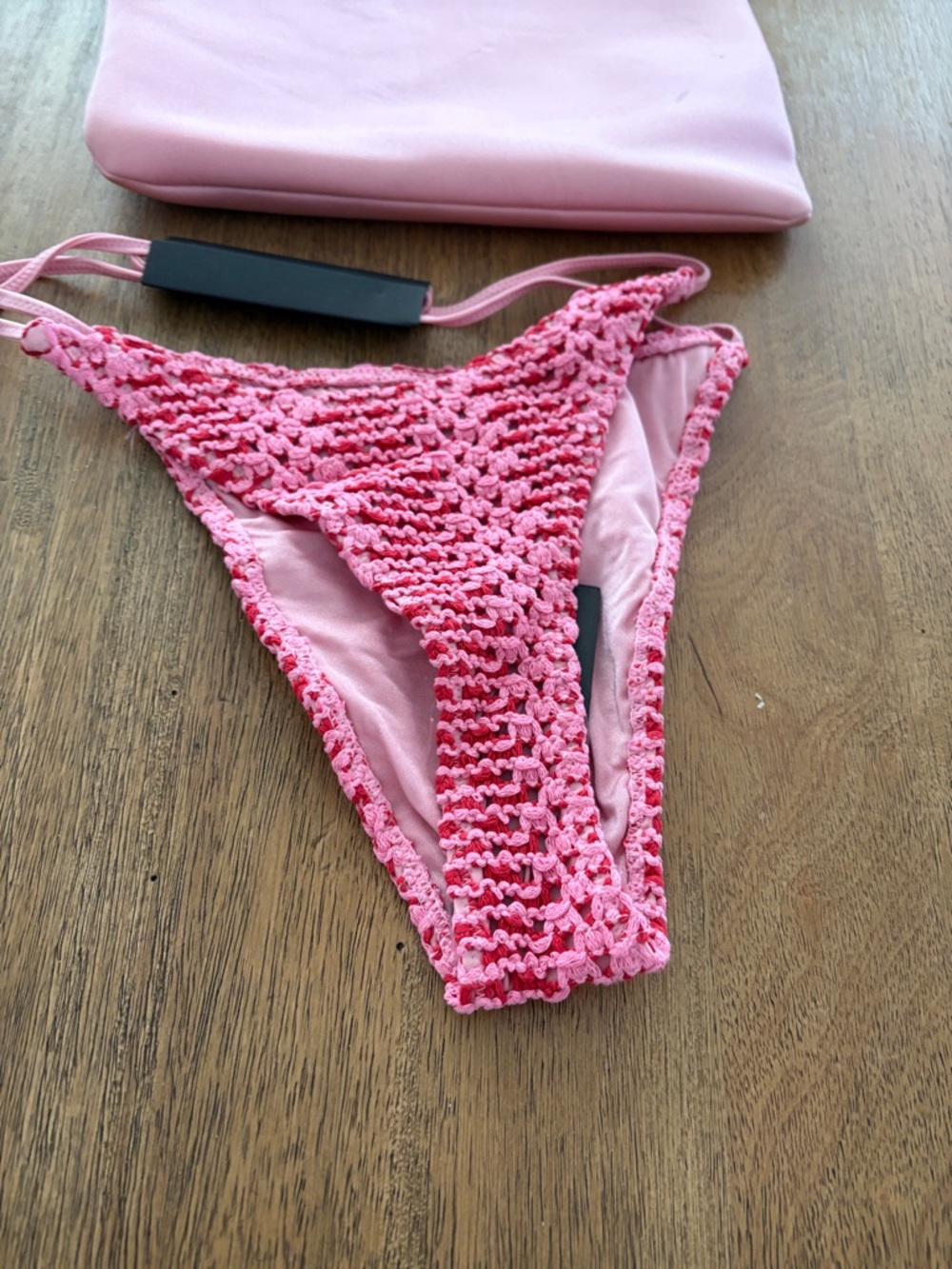 New VINCA - ALINA PINK CROCHET TRIANGLE BIKINI SET - Picture 8 of 11